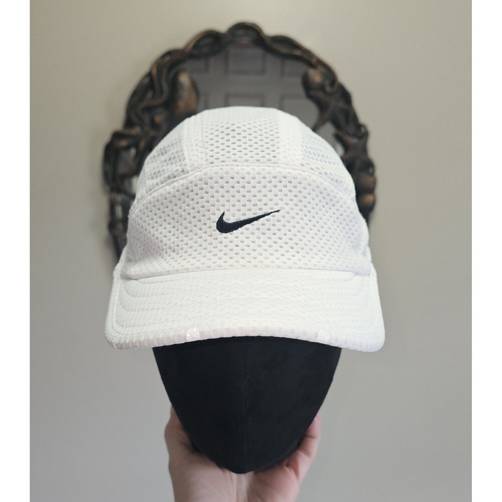 Vintage Nike Tailwind 7 Panel Dri-FIT Running Hat White Mesh Y2K Running Cap